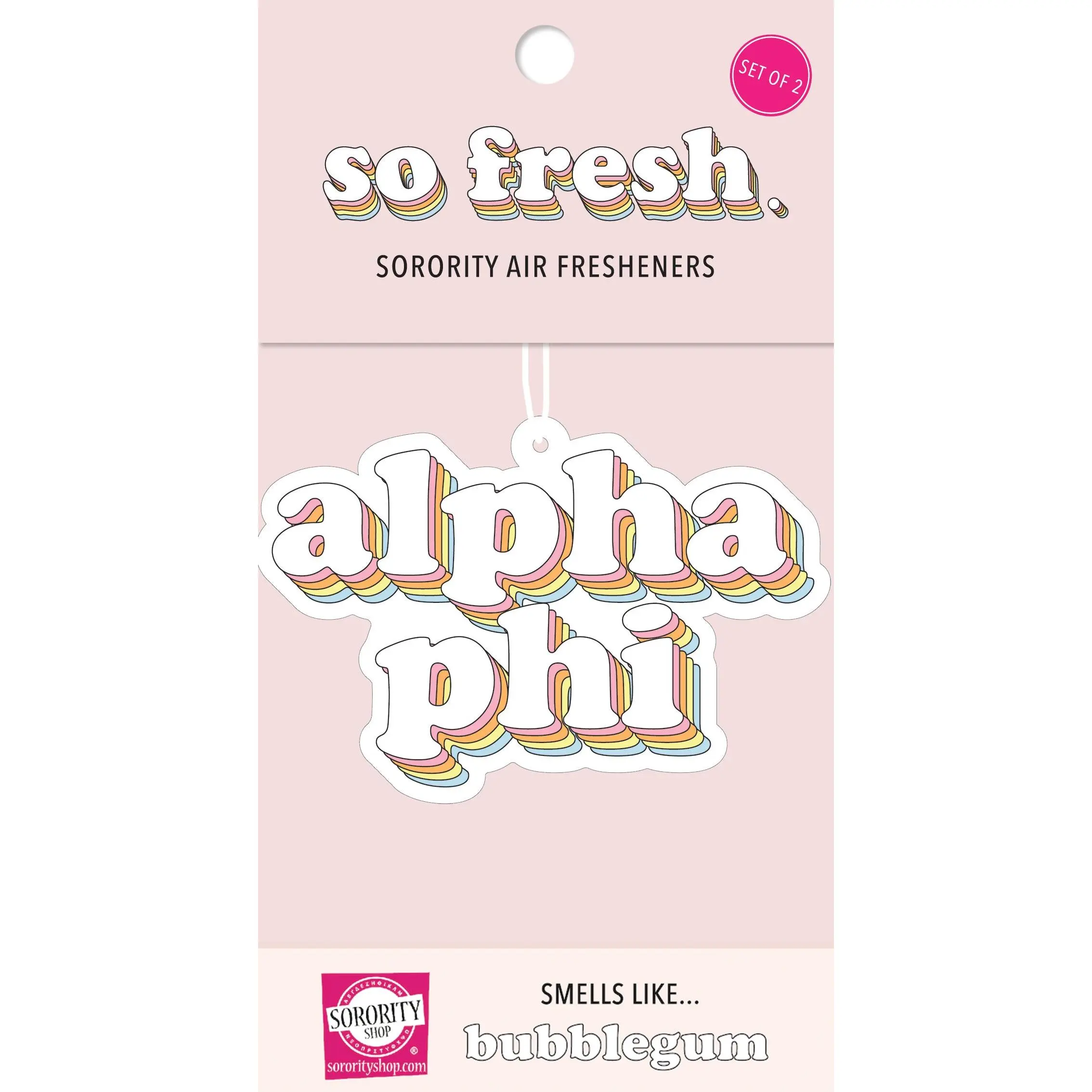 Alpha Phi - Retro Air Freshener - Bubblegum Scented
