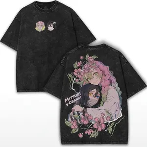 Obanai x Mitsuri – Retro Anime Duo Tee featuring Snake & Love Hashira Vibe with Heavy Cotton Oversized Drop Basic Dress y2k,soulja,Gothic,Vintage,Streetwear Graphic 9
