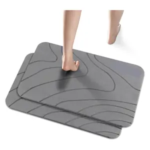2 Pack Stone Bath Mat Diatomaceous Earth Shower Mat Fast Dry Non Slip Bathroom