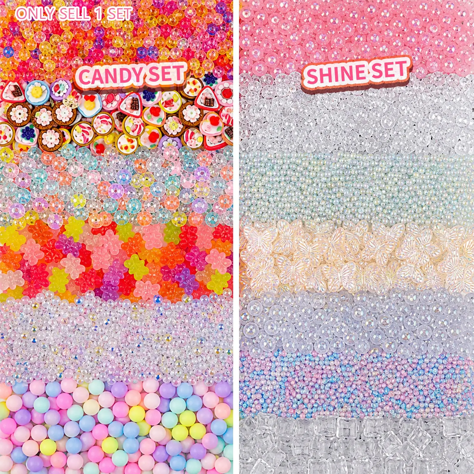 13 Types Bead Accessories, DIY Beading Accessories, DIY Bead Supplies, Diy Mixed Beads, Perfect for Handmade Slime, Craft Materials, Essential Bead Add-Ons for Creative Projects, Decorative Beads, Beads For Crafts