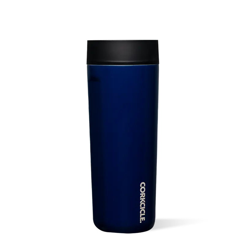 Corkcicle Ceramic Interior Insulated Commuter Flask - Compact Blue Water Bottle for Adults, City Dwellers, with 360° Sip Lid, Ideal for Travel