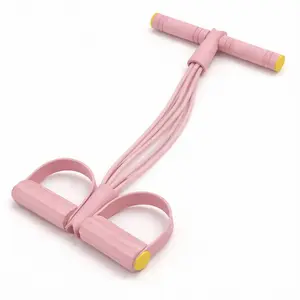 3-in-1 Pedal Resistance Band, 8-Tube Elastic Pull Rope with Handles, Adjustable Foot Pedal Exerciser for Home Use, Stretching, Arm & Leg Movement