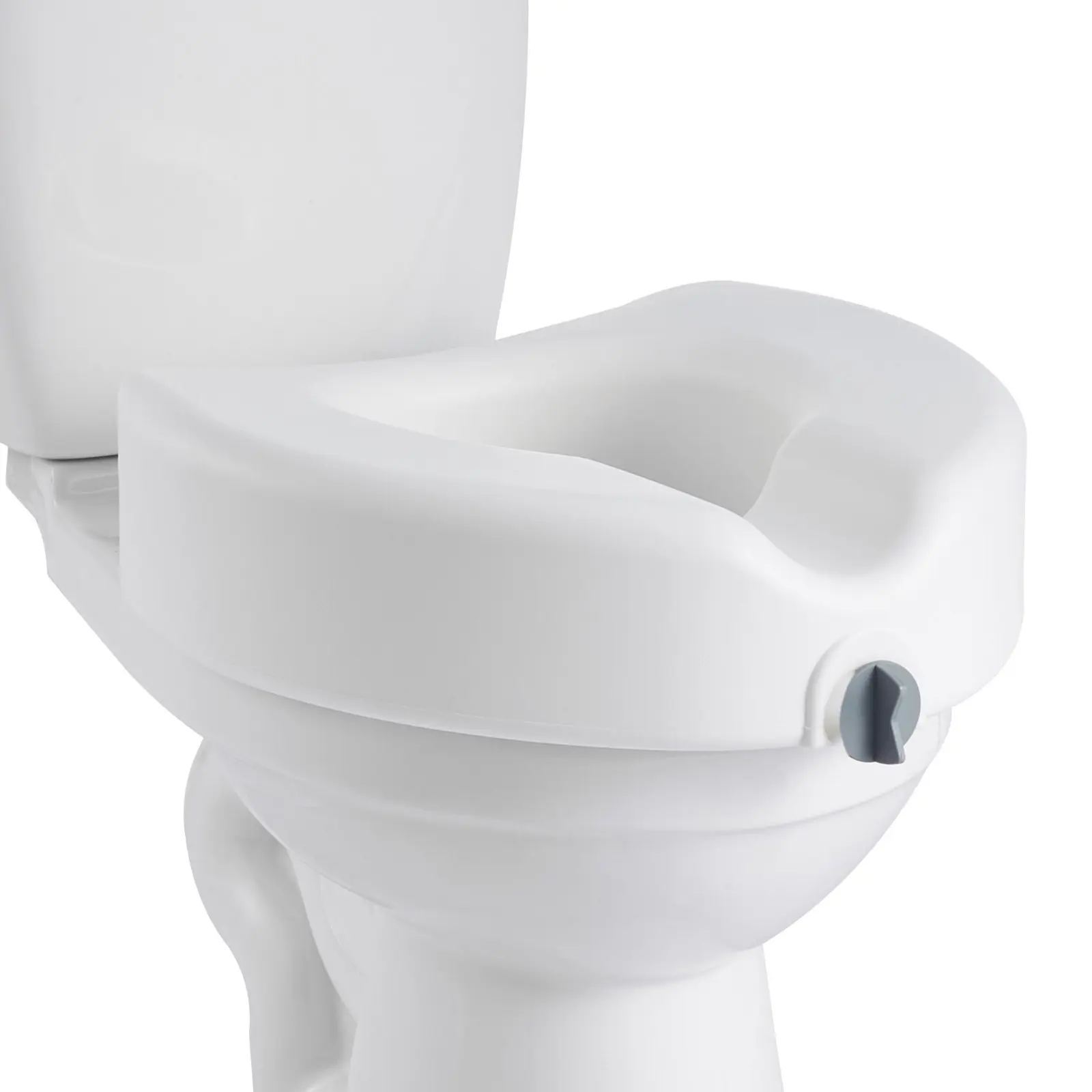 Raised Toilet Seat, 350 Lbs Capacity, 5-Inch Lift Height, Commode Elevated Toilet Seat Riser With Enlarged Opening For Seniors, Elderly, Handicap, Disabled, Adults, Fits Elongated & Round Bowl