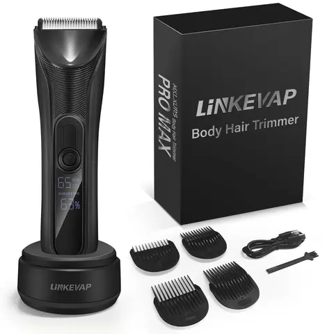 LINKEVAP Men's Cordless Waterproof Electric Shaver Trimmer with Ceramic Clipper Blade, Body & Groin Hair Removal Tool, Men's Stuff, Self Care Products, Cool Gifts for Adults, Birthday Gifts for Him
