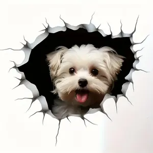 Cute Cartoon Dog Pattern Car Sticker, 3D Pop-Up Dog Car Sticker, Car Exterior Decoration Accessories for Car Body Window, Car Decals