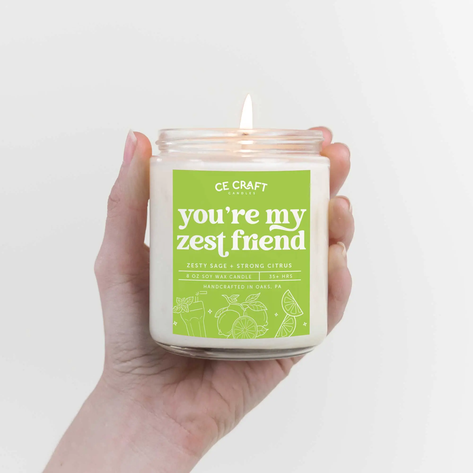 You're My Zest Friend 8oz Citrus Zest Scented Candle, Home Supplies Home Decor Accent