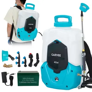4 Gallons Battery Powered Backpack Sprayer, 12V 8Ah Electric Sprayer with 6 Nozzles & 2 Wands, 4-6 Hour Runtime, 90PSI Adjustable Pressure, Trigger Lock, Yard Sprayers for Lawn and Garden
