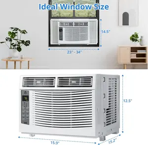 6000 BTU Window Air Conditioner with Remote 50dB Ultra Quiet AC Unit with Timer 4 Fan Speeds Small Window AC for Room Cooling up to 250 Sq Ft Energy Efficient 115V Easy Install Wifi Aircon Cooler
