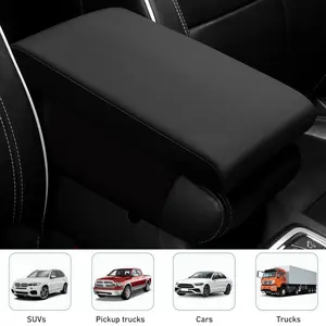 13" x 8" Car Center Console Armrest Cushion Pad Black, Premium Memory Foam, Pressure Relief Comfort, Universal Automotive Armrest Cover Protector for Sedans SUVs Trucks Vans, Anti-Scratch Car Interior Accessories