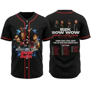 B2K Bow Wow Boys 4 Life Tour 2026 Jersey, Concert Merch, Vintage Hip Hop Graphic Baseball Jersey