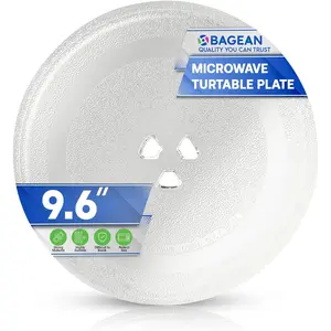 Small Microwave Plate Replacement 9.6 Inch Fits Microwave Glass Turntable From Many Brands - Perfect Fit Oven Microwave Plates Cooking Tray Replaces the Microwave Turntable Plate Round Dish 9 5/8”