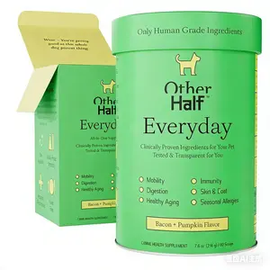 Other Half Everyday Clean Dog Multivitamin Supplement 45 Active Ingredients for Hip Joint Gut Immune Skin Allergy Support Bacon Pumpkin Flavor 60 Scoops All Seasons