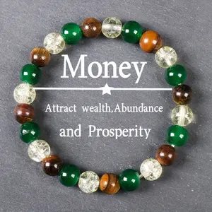 Prosperity and Abundance Bracelet - Relaxation, Enhance Success Natural Tiger Eye Stone Jewelry Gift arpurraina money attraction bracelet green aventurine high  appearance  bracelet Classic Magnetic Copper Bracelet jewelry  under  50