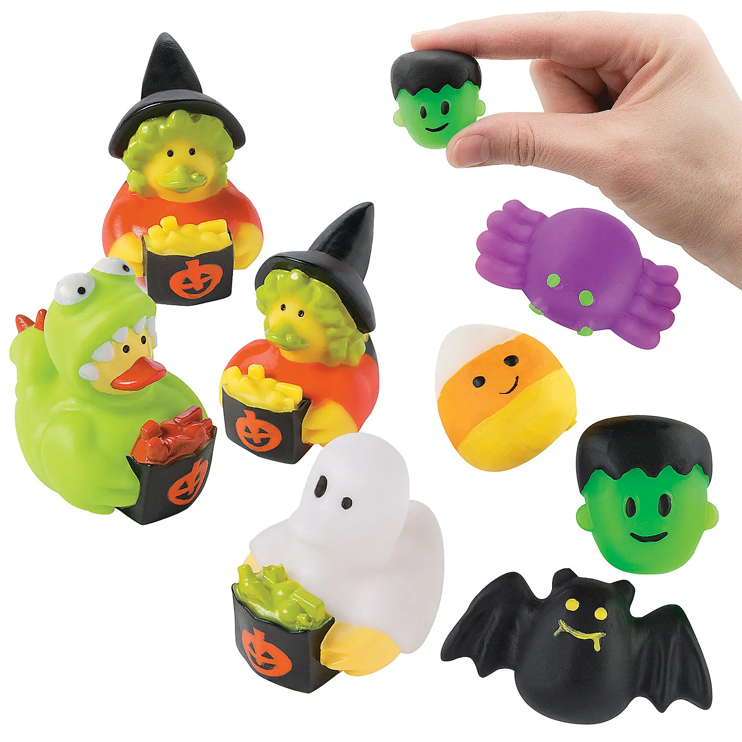 96 Pcs Spooky Halloween Character Mochi Squishy Kit - 1.25in x 1.5in Fun-Sized Rubber Ducks Bulk Set, Dumpling Squishy Mystery, Festive Delight DIY Beading Jewelry Making Supplies (Toys & Hobbies)