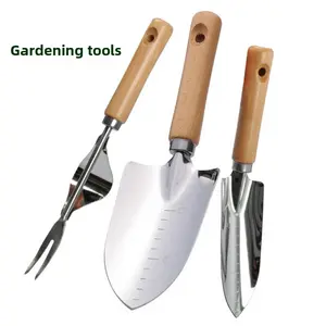 Multifunction Weeder Transplant, Stainless Steel Garden Weeder Hand Weeding Removal Cutter Puller Tools, Wood Handle