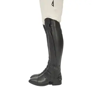 Grand Prix LC Italian Full Leather Half Chaps, Black