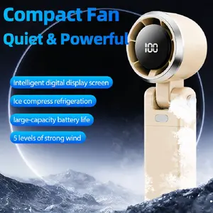 Portable handheld turbofan -5-speed, multi angle, freely adjustable rechargeable mini personal handheld fan for blowing cold air, battery powered travel essentials, beach vacations, women's gifts, men's gifts