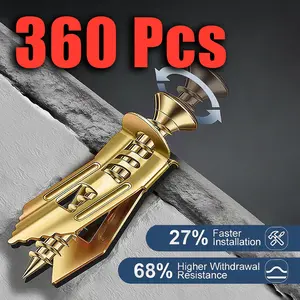 120/240/360 Pack Waterproof Hollow Wall Drywall Anchors Self‑Tapping Screws, No Pre‑Drilling Quick Install Heavy‑Duty Fasteners for Wall‑Mounted Furniture