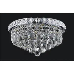 CWI Lighting Luminous 4 Light 14 inch Chrome Flush Mount Ceiling Light 8002C14C