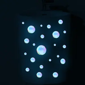 22 Pcs Glow in Dark Bubble Wall Stickers, Removable Self-Adhesive Vinyl Decals, Reusable Home Office Wall Decor, Easy to Apply and Remove
