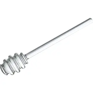 6 Inches Clear Glass Honey Dipper Honeycomb Spoon Mixing Stirrer Drizzler Server for Honeypot Jar Wedding Party Favors 1 Pack Dishwasher Safe
