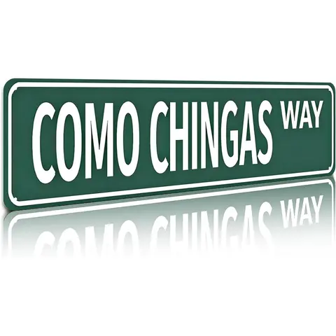 16x4 in Sturdy Lightweight Plain Aluminum Rectangle Sign with Screws - Rectangle Design, Funky Home Decor, Home Decor Items, Room Accessory, Vintage Como Chingas Way Funny Spanish Wall Art, Nail-Mounted Unique Gift for Bold Humor Enthusiasts