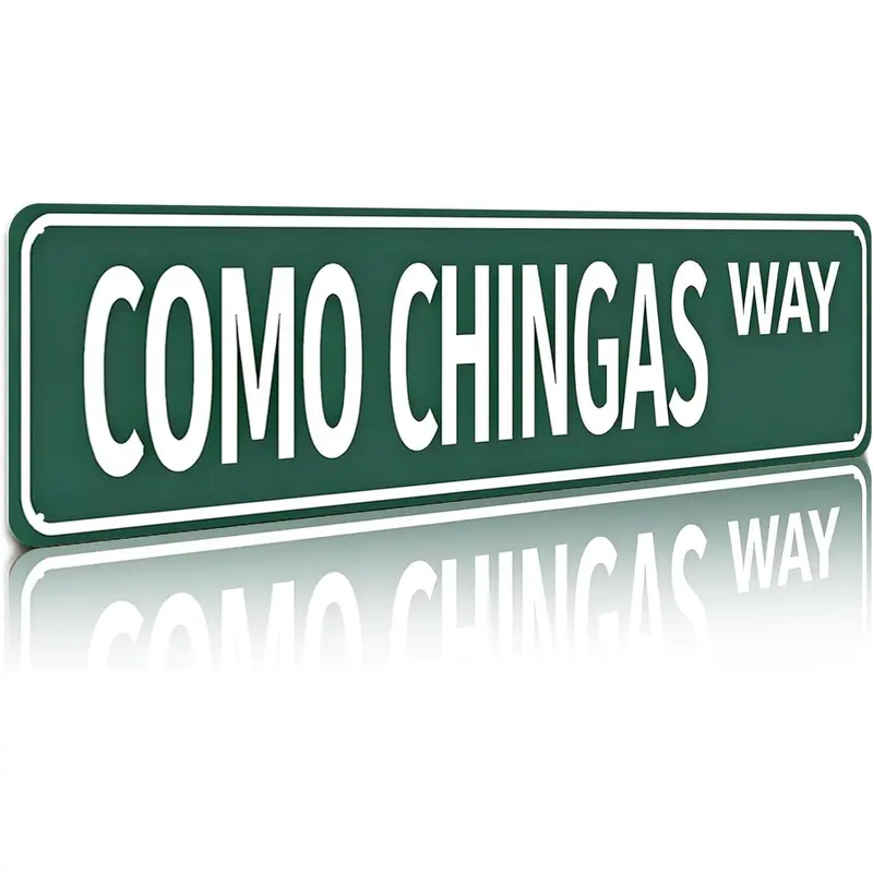 16x4 in Sturdy Lightweight Plain Aluminum Rectangle Sign with Screws - Rectangle Design, Funky Home Decor, Home Decor Items, Room Accessory, Vintage Como Chingas Way Funny Spanish Wall Art, Nail-Mounted Unique Gift for Bold Humor Enthusiasts