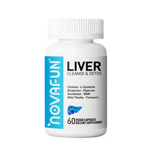 Novafun Liver Cleanse & Detox Capsules – Supplement with Milk Thistle, Dandelion, Turmeric, Choline, L-Cysteine, Bioperine, Dihydromyricetin – 60 Capsules