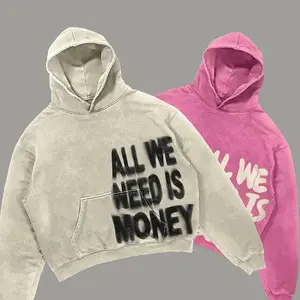 Street Unisex Letter Print Hoodie Beige Pink Retro Oversized Style Edgy Slogan Print Ideal for Streetwear Ensembles Trendy Daily Wear Casual Long Sleeve