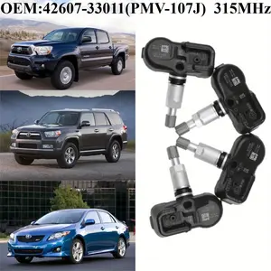 1Pcs/4Pcs OEM#42607-33011(PMV-107J) #315MHz TPMS/Tire Pressure Sensors For #LEXUS:CT/ES/GS/GX/HS/IS/LS/LX/RX/SC/LFA #TOYOTA:4-RUNNER/AVALON/CAMRY/COROLLA/FJ-CRUISER/HIGHLANDER/LAND-CRUISER/MATRIX/PRIUS/RAV4/SOLARA/TACOMA/VENZA/YARIS #SCION #PONTIAC