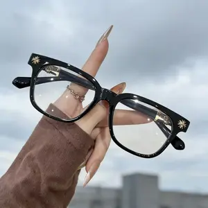 Fashionable and trendy European and American anti blue light glasses, suitable for both men and women, with a retro style and li
