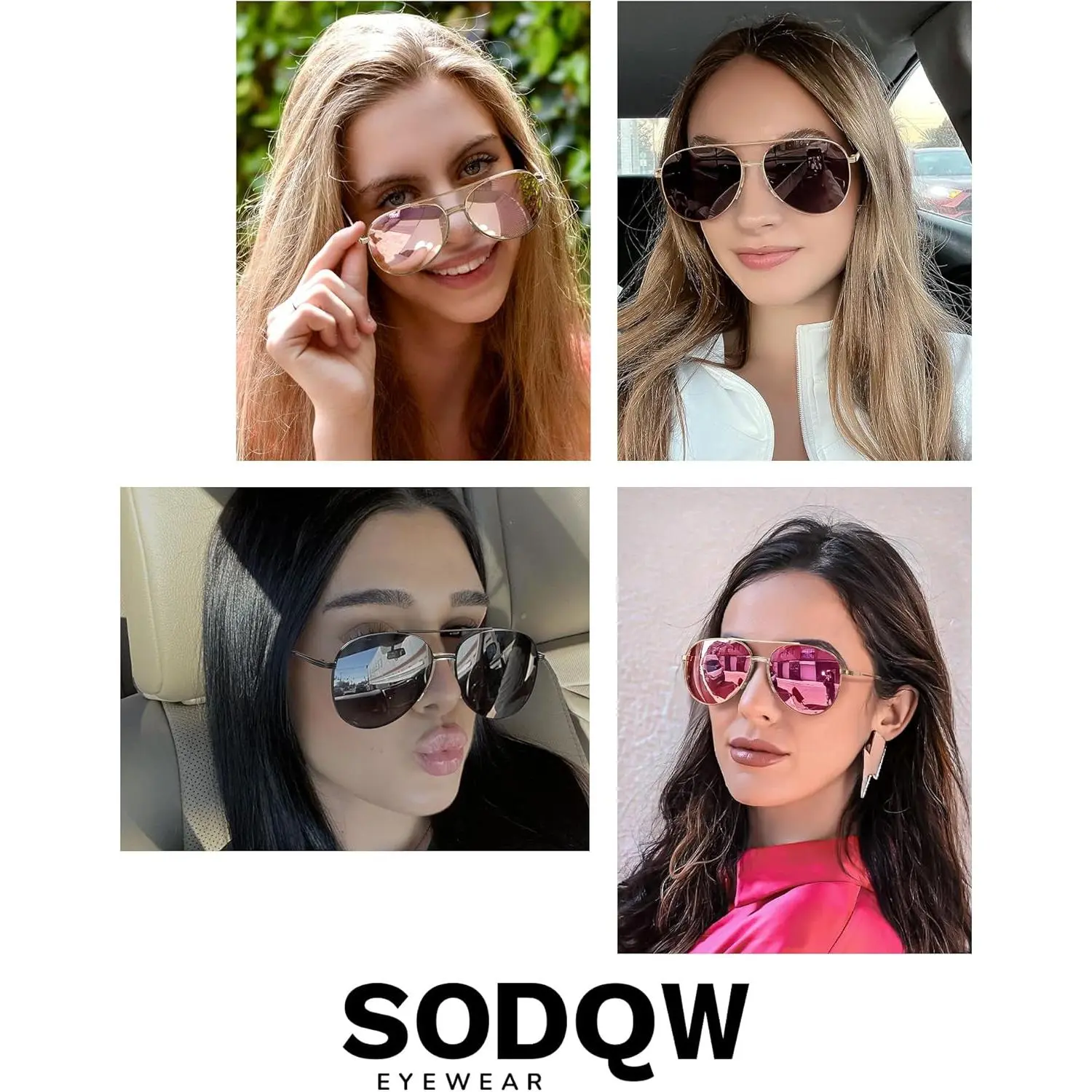 Polarized Aviator Sunglasses with Tangle-Free Design, UV Protection Tangle Free Aviator Hex - Calimesa Polarized – Shady Rays  main image 4