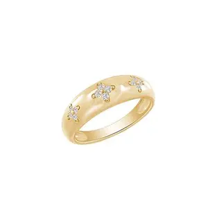 Radiance by Absolute™ .26ctw Starburst Dome Stack Ring