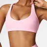 Women's Solid Wireless Sports Bra, Breathable Comfortable Sports Bra, Quick Drying Bra, Gym Clothes, Pickleball Tennis Bras, Ladies Sportswear for Indoor Outdoor Wear