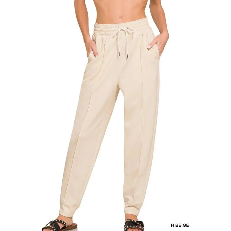 Zenana Drawstring Scuba Sweatpants with Pockets