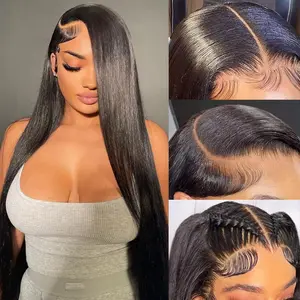 Tinashe Silky Straight Wig 6×5 Pre-Cut HD Lace Wig Wear & Go Glueless Pre-Bleached Knots Pre-Plucked Hairline Lace Closure Wig