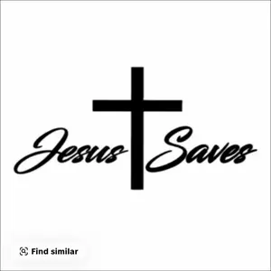 Jesus Saves Truck Sticker - Black Cross Design for Christian Vehicle Decor