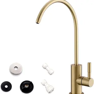 Kitchen Water Filter Faucet with 90 Degree Single Lever Handle, High-Arched Spout, and Ceramic Disc Cartridge for Smooth Water Flow