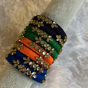 Indian Traditional Handmade Bangle 2pcs Set with Beautiful Design for Saree Wear in Pahela Boishakh or Puja Night