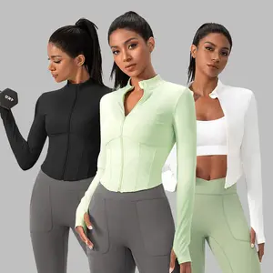 Women's Slimming Sports Jacket Outdoor Running Quick-drying sun-protective Clothing Yoga Training And long sleeve Fitness top