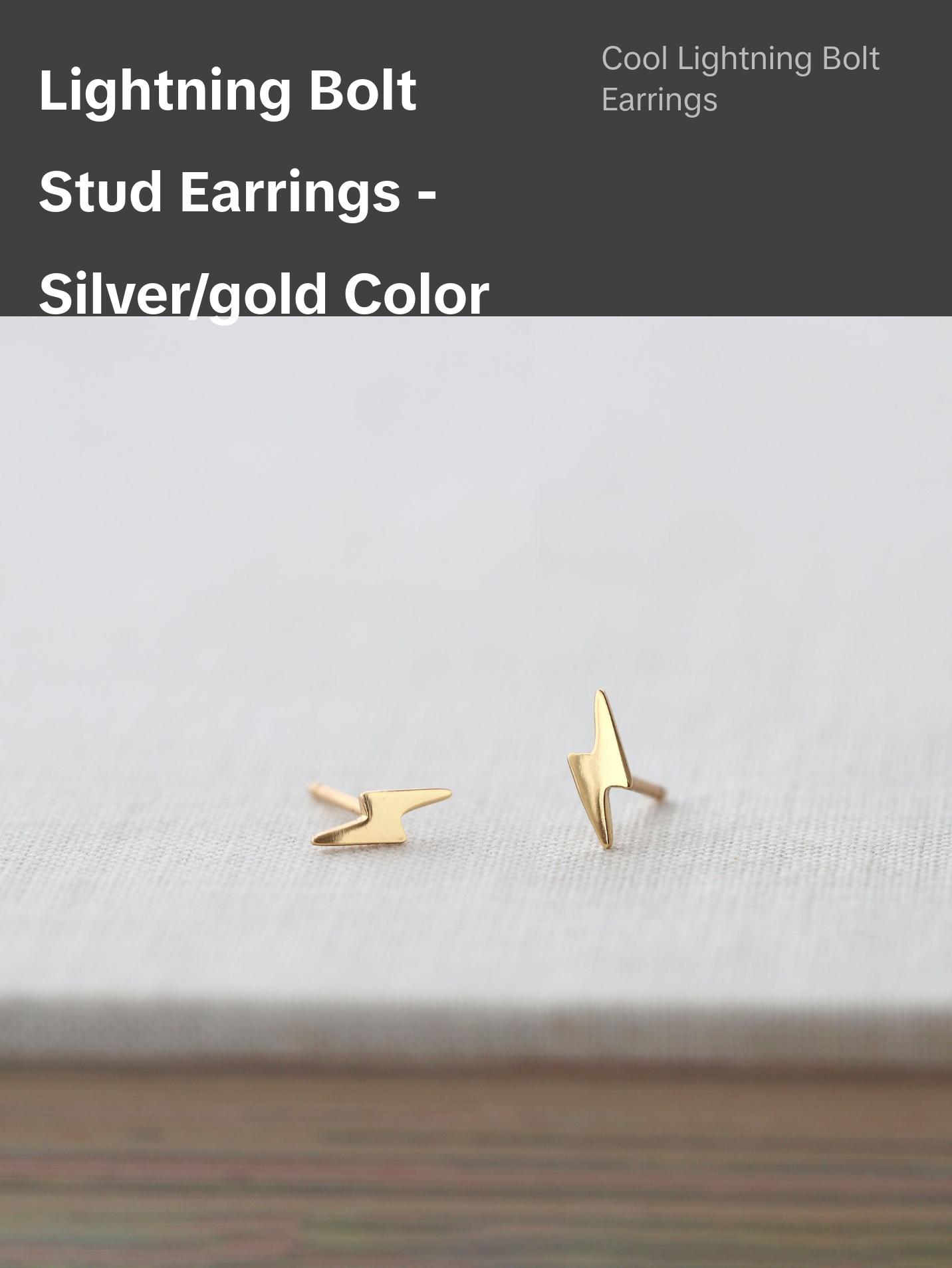 Lightning Bolt Stud Earrings