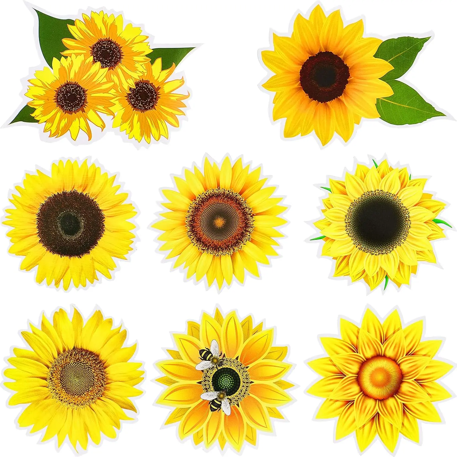 Pcs Sunflower Car Decals, Car Decal, Adhesive Sunflower Stickers for Cars, Window, Laptop, Classroom, Bedroom Wall Decoration, "
