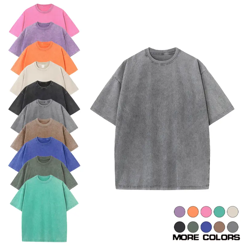 Men's 1 Pack Vintage Acid Wash  T-Shirts Heavyweight Cotton Baggy Crew Neck Tees Unisex Quick Dry Moisture Wicking Casual Streetwear Gym Workout Tshirts birthday party Quick-Dry Moisture-Wicking Washed   Oversized wrinkle-resistant fabric