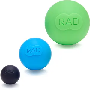 RAD Rounds - Set of 3 Massage Balls for Jaw, Hands and Plantar Fasciitis Myofascial Release, Mobility and Recovery, 3 Count (3 Balls in One Box)