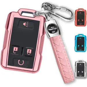 for Chevy Key Fob Cover with Keychain,Car Key Case Shell Protector for Chevrolet Chevy Silverado Colorado GMC Sierra Canyon Yukon Tahoe Suburban