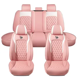 New Style PU Leather Car Seat Cover, Anti-Slip Breathable Scratch-Resistant Universal Fit for All Seasons, Full Surround Protection