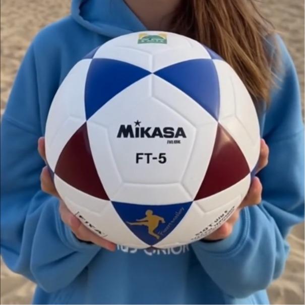 Official Size High Quality Soccer Ball MIKASA FT5 FQ B Footvolley Ball, Size 5, Blue, Unisex Adult, FIFA Quality, Synthetic Leather, 32-Panel Construction, 65-67cm Circumference, 410-450g Weight Molded Soccer Nylon with Wound