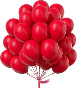 PartyWoo Red Balloons 50pcs 12 Inch Red Helium Balloons for Birthday Graduation Bachelorette Citizenship Firefighter Strawberry Anniversary Cherry Casino Movie Theme Party Decorations Red-Y57
