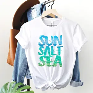 Sun Sand Salt Beach Shirt, Trendy Beach Shirts for Women, Summer Vacation Shirts, Womens Oversized Beach Shirt