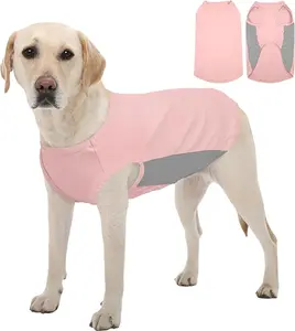 Kuoser Cooling Dog Shirt, Sun Protection Puppy T-Shirts Breathable Pet Summer Vest, Quick Dry Dog Summer Clothes for Large Dogs Boy Girl Pink Blue